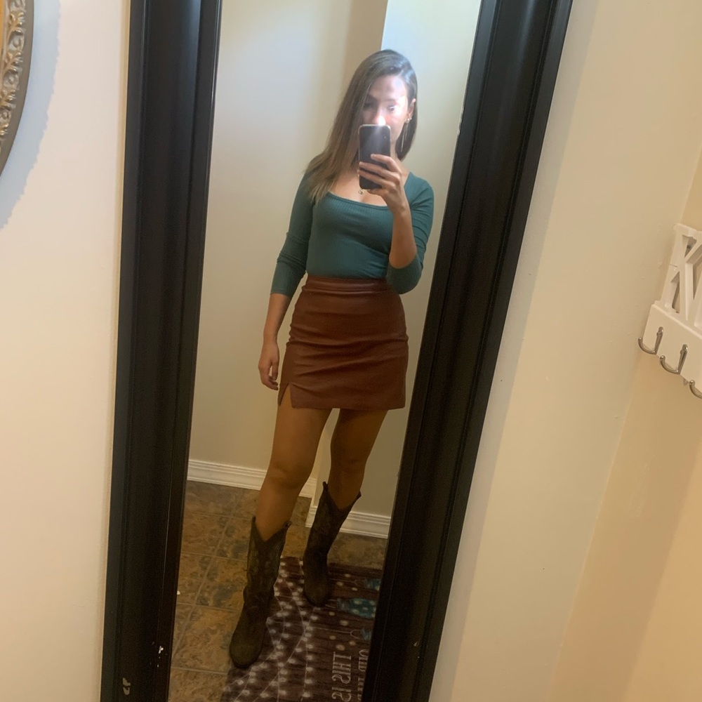 Brown Mini Skirt Abercrombie